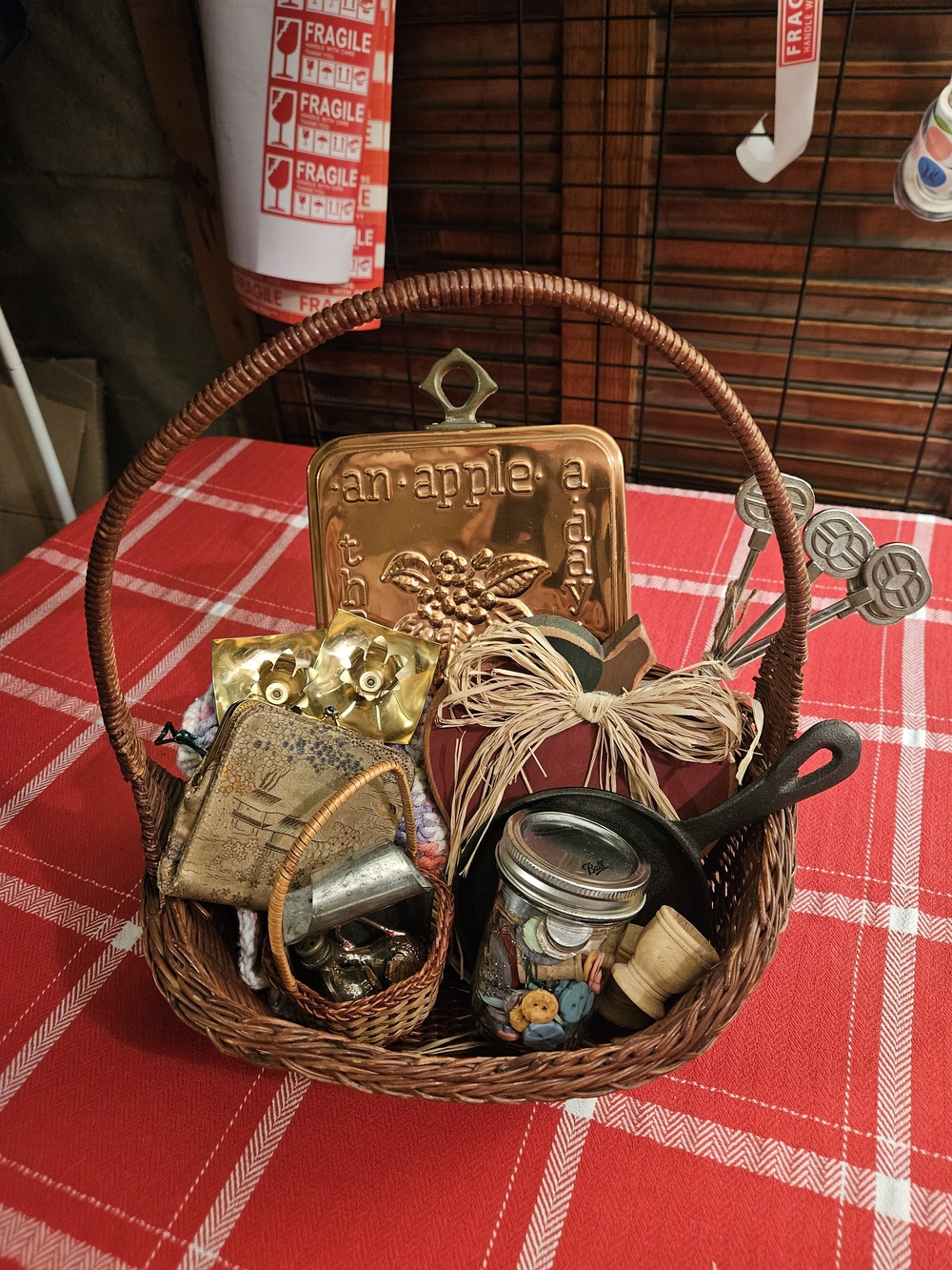 Wicker Farmhouse Basket with Assorted Kitchen & Home Décor